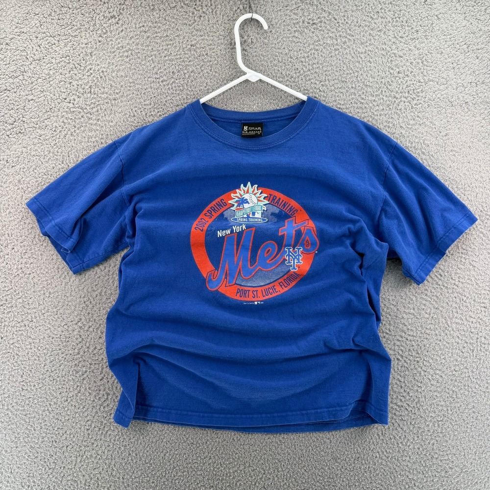 Vintage New York Mets‎ 2002 Spring Training T-Shirt Blue Gear For Sports Mens M